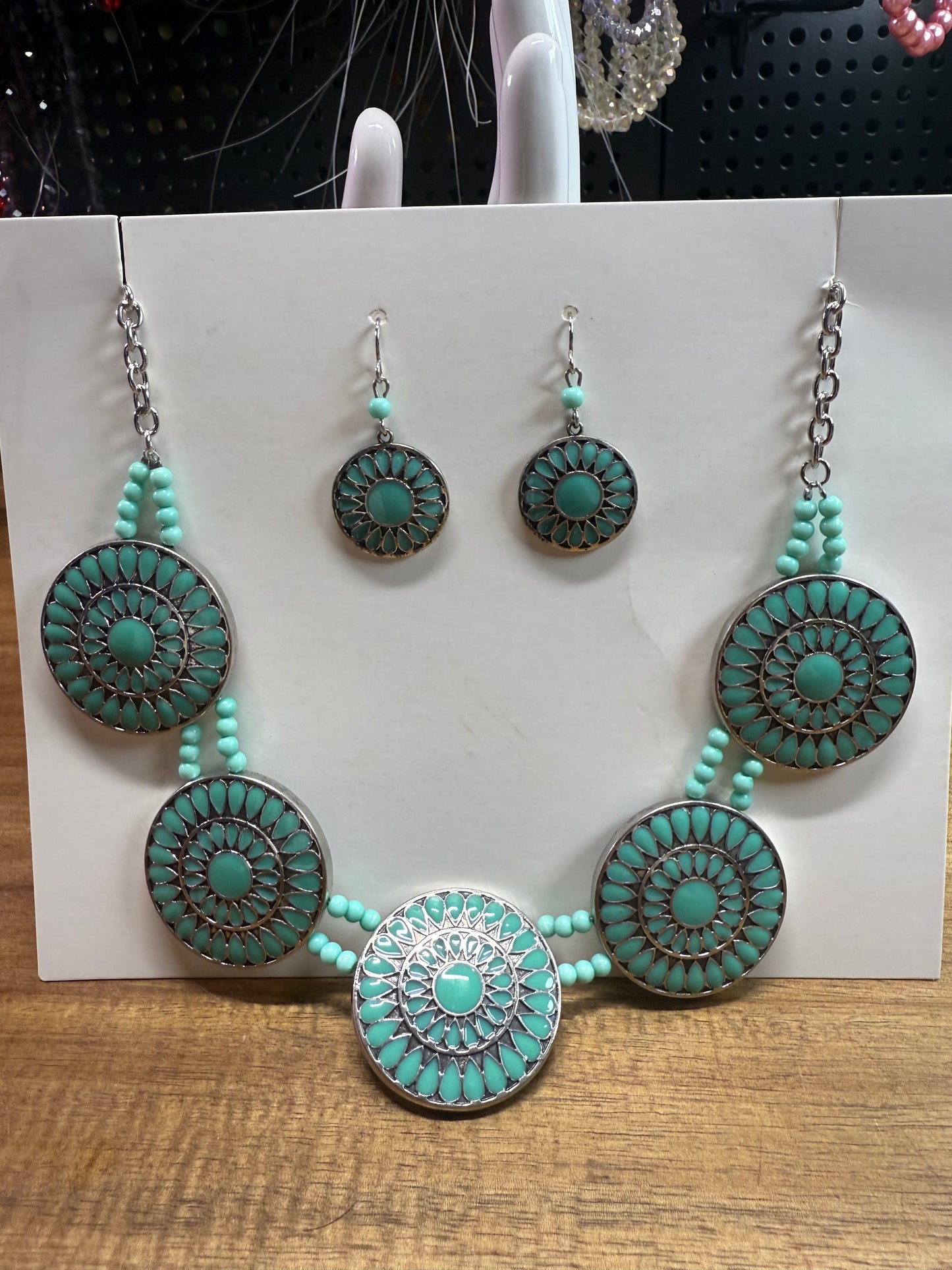 Turquoise Necklace and earring Set