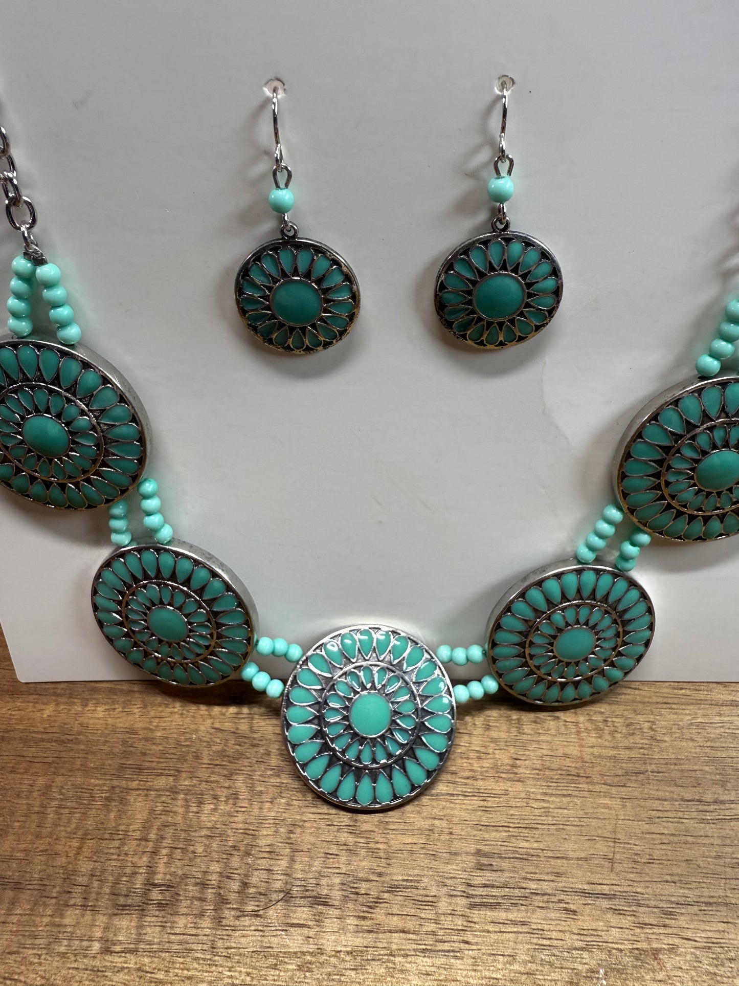 Turquoise Necklace and earring Set