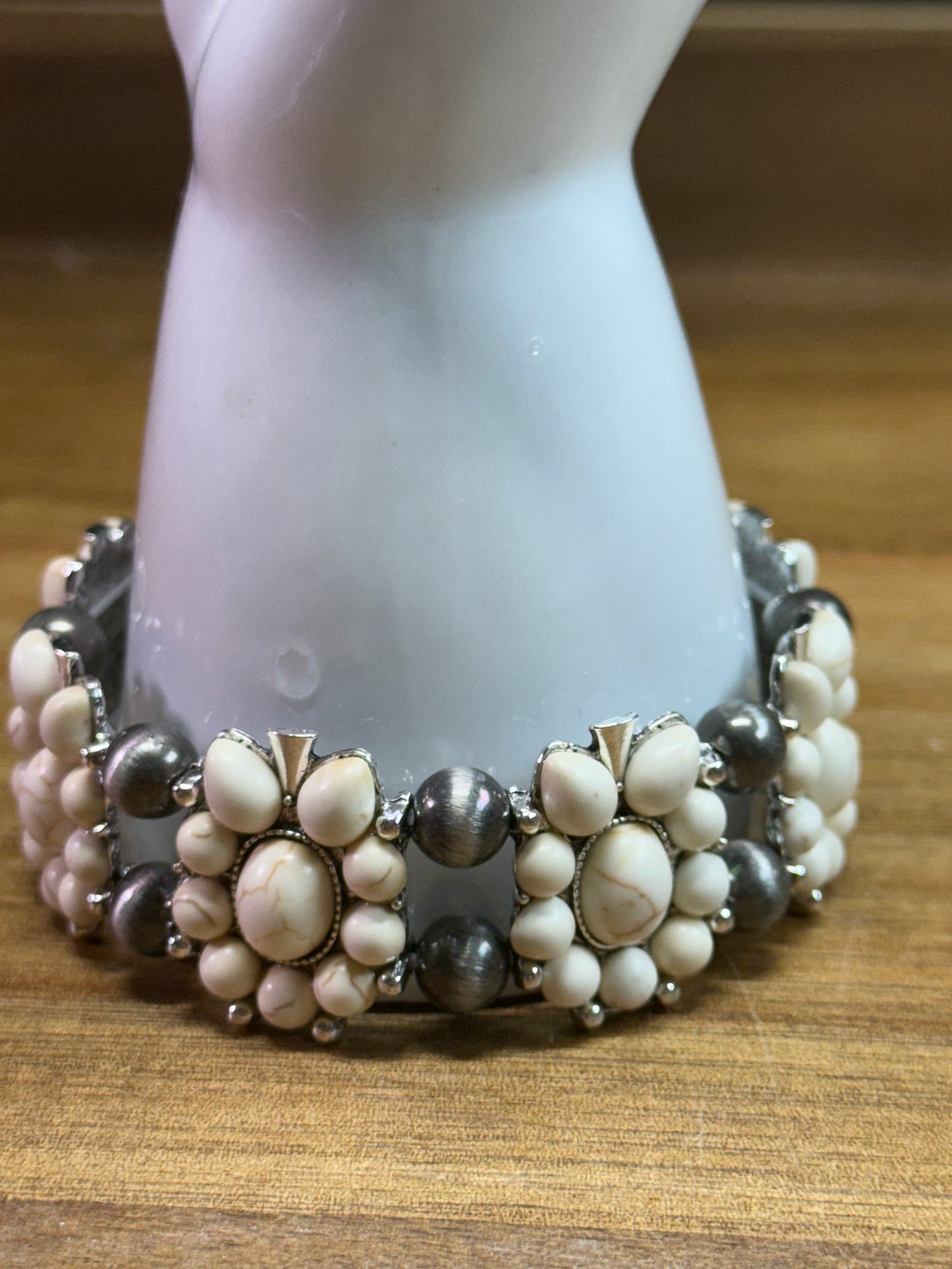 White Howlite resin bracelet