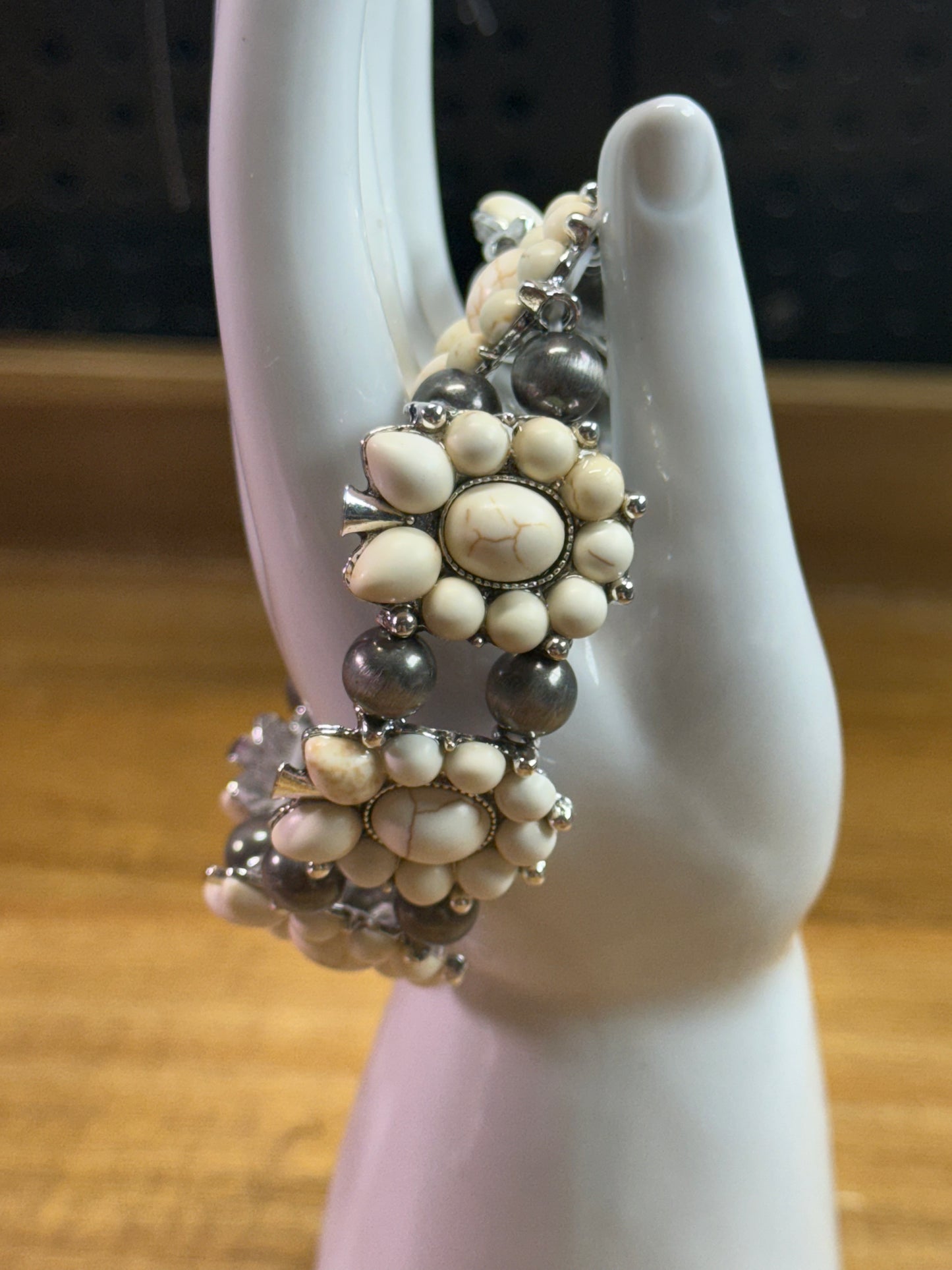 White Howlite resin bracelet