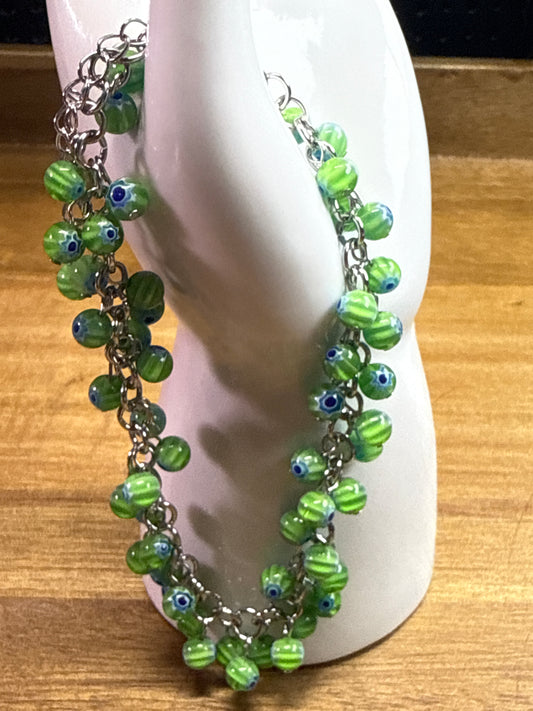Green Colored Murano Anklet/Bracelet