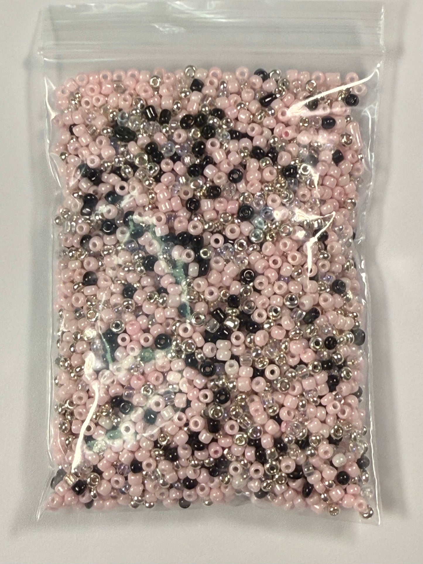 Pink,silver,black 8/0