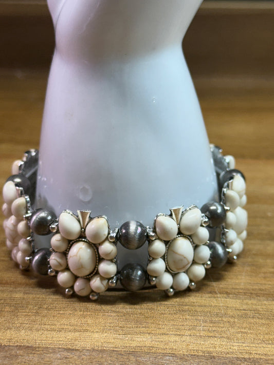 White Howlite resin bracelet